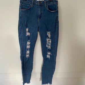 Just black denim distressed skinny jeans